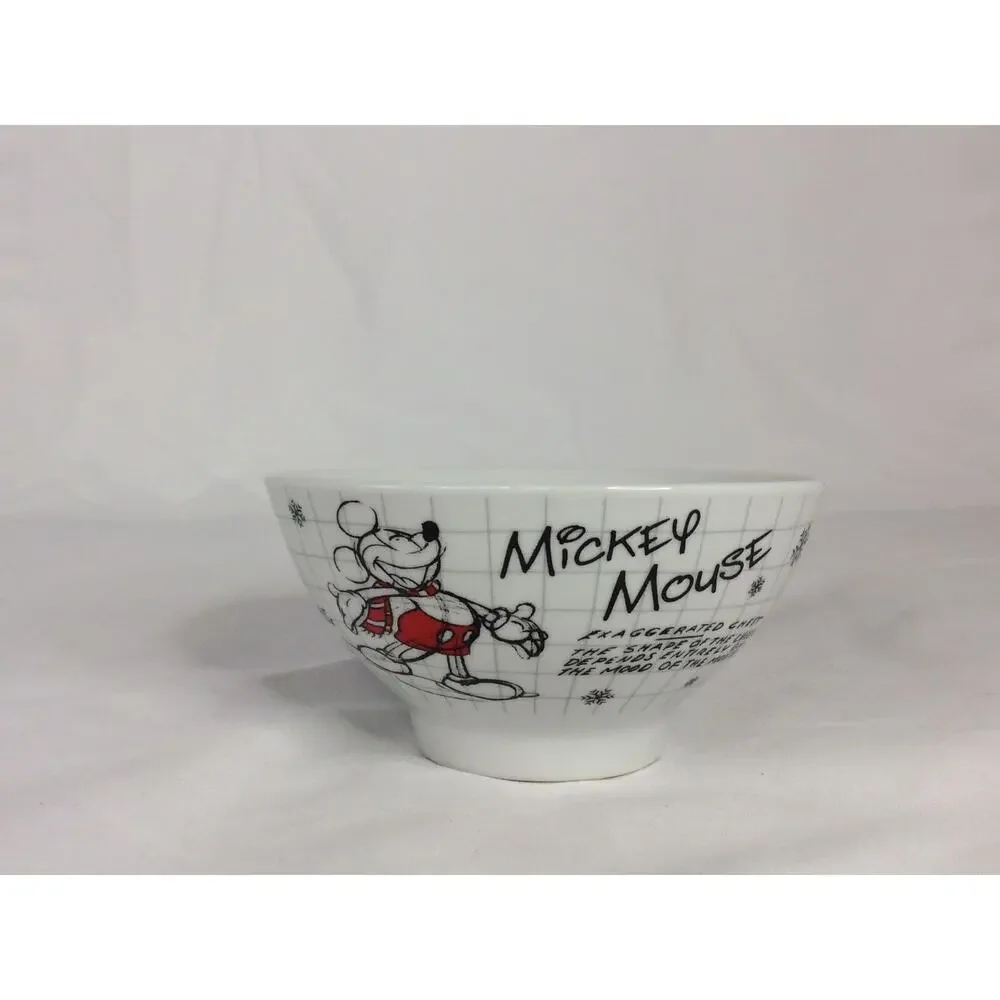 New Disney Sketchbook Christmas Mickey Mouse Cereal Soup Bowl